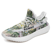 Hawaiian Sneakers YZ Tropical Jungle Parrots And Flamingos White - Polynesian Pride