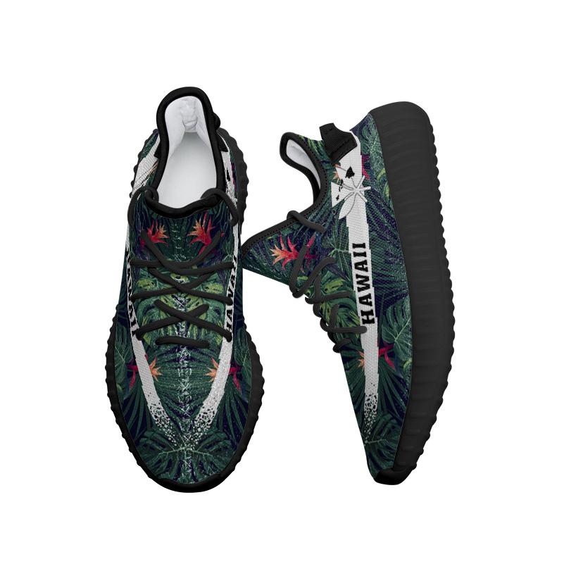 Hawaiian Sneakers YZ Tropical Monstera Leaf Green - Polynesian Pride