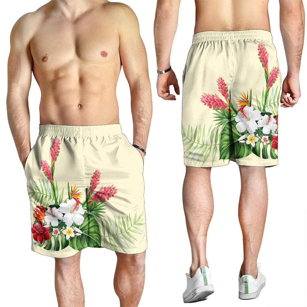 Hawaiian Tropical Wonderful Hibiscus Plumeria Strelitzia Men's Shorts - AH - Polynesian Pride