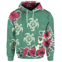 Custom Hawaiian Turtle and Colorful Hibiscus Polynesian Hoodie - Polynesian Pride