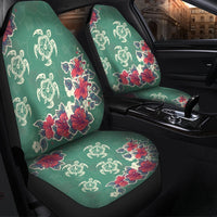 Hawaiian Turtle And Colorful Hibiscus Polynesian Car Seat Covers - AH - Polynesian Pride