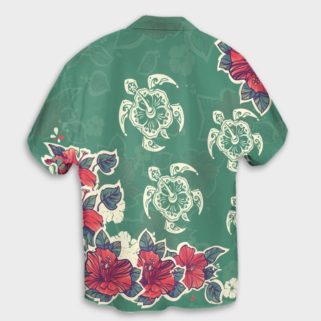 Hawaiian Turtle And Colorful Hibiscus Polynesian Hawaiian Shirt - AH - Polynesian Pride