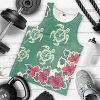 Hawaiian Turtle And Colorful Hibiscus Polynesian Tank Top - AH - Polynesian Pride