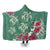 Hawaiian Turtle And Colorful Hibiscus Polynesian Hooded Blanket - AH Hooded Blanket White - Polynesian Pride