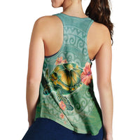 Hawaiian Turtle And Hibiscus Polynesian Racerback Tank - AH - Polynesian Pride