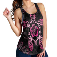 Hawaiian Turtle And Hibiscus Polynesian Racerback Tank Pink - AH - Polynesian Pride