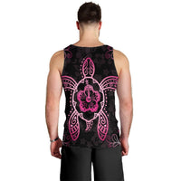 Hawaiian Turtle And Hibiscus Polynesian Tank Top Pink - AH - Polynesian Pride