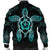 Hawaiian Turtle And Hibiscus Polynesian Bomber Jacket Turquoise - AH - Polynesian Pride
