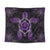 Hawaiian Turtle And Hibiscus Polynesian Tapestry Violet - AH Wall Tapestry Black - Polynesian Pride