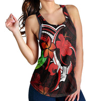 Hawaiian Turtle Hibiscus And Plumeria Flower Polynesian Racerback Tank - AH - Polynesian Pride