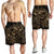 Hawaiian Turtle Hibiscus Plumeria Kanaka Polynesian Men's Shorts Gold - Soft Style - AH - Polynesian Pride