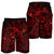 Hawaiian Turtle Hibiscus Plumeria Kanaka Polynesian Men's Shorts Red - Soft Style - AH - Polynesian Pride
