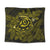 Hawaiian Turtle Hibiscus Plumeria Kanaka Polynesian Tapestry Yellow - Soft Style - AH Wall Tapestry Black - Polynesian Pride