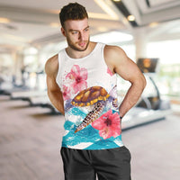 Hawaiian Turtle Hibiscus Waves Polynesian Tank Top - AH - Polynesian Pride