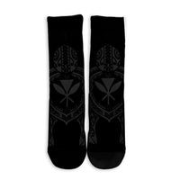 Hawaiian Turtle Kanaka Polynesian Crew Socks - Gray - AH - Polynesian Pride
