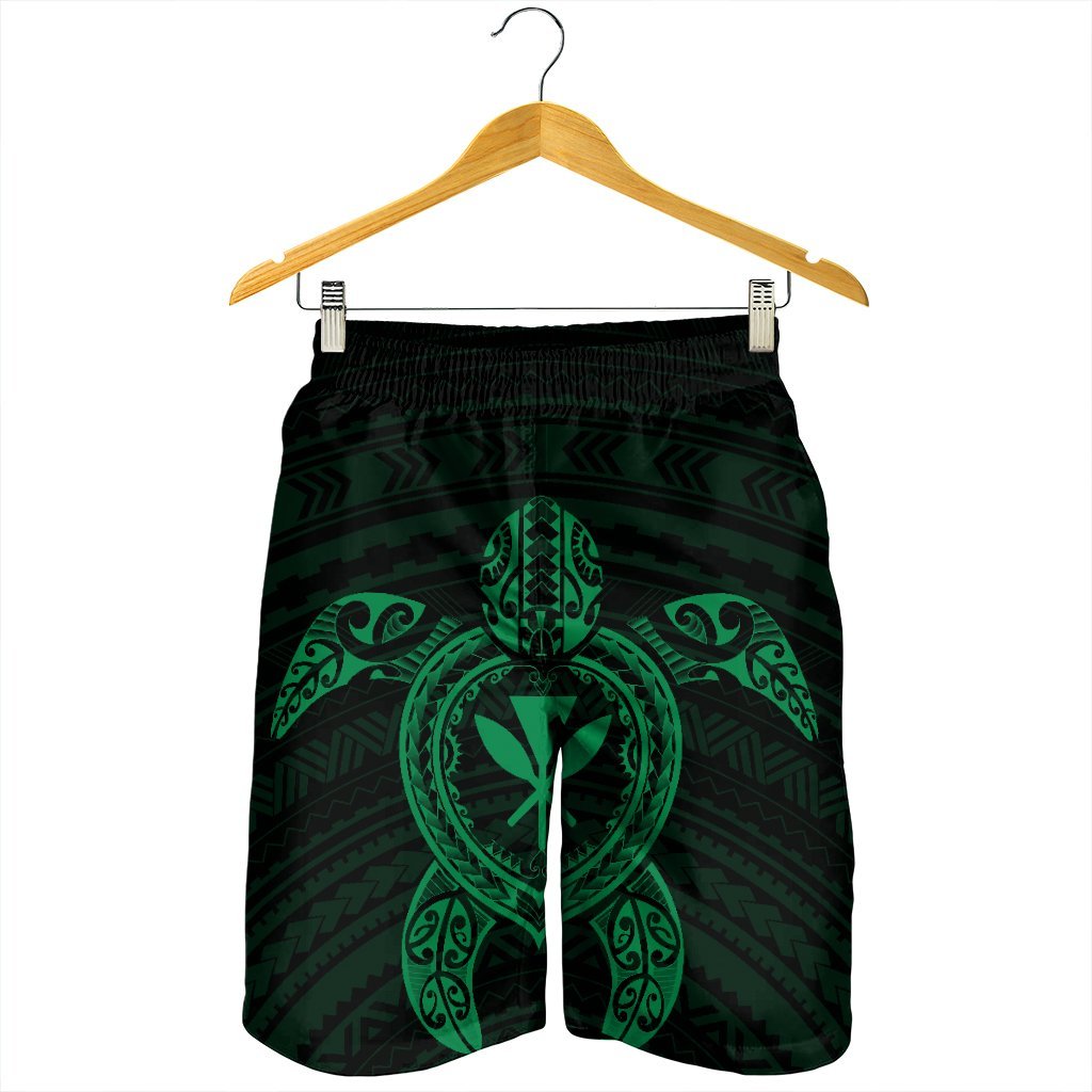 Hawaiian Turtle Kanaka Polynesian Men's Shorts - Green - AH - Polynesian Pride