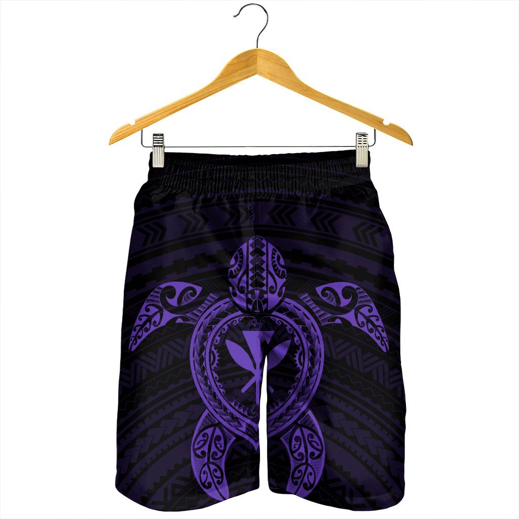Hawaiian Turtle Kanaka Polynesian Men's Shorts - Purple - AH - Polynesian Pride