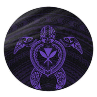 Hawaiian Turtle Kanaka Polynesian Round Carpet - Purple - AH Round Carpet Luxurious Plush - Polynesian Pride