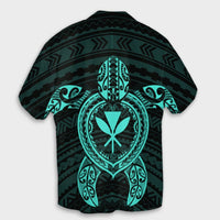 Hawaiian Turtle Kanaka Polynesian Hawaiian Shirt - Turquoise - AH - Polynesian Pride