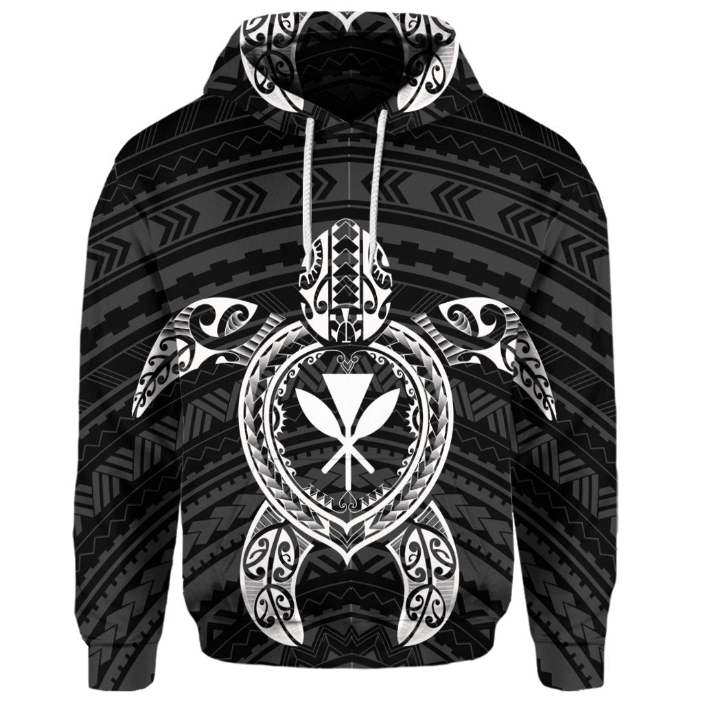 Custom Hawaiian Turtle Kanaka Polynesian Hoodie White - Polynesian Pride