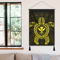 Hawaiian Turtle Kanaka Polynesian Hanging Poster - Yellow - AH - Polynesian Pride