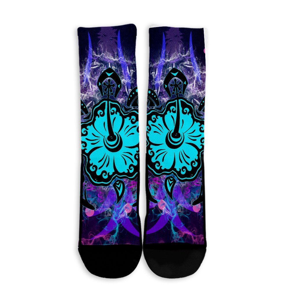 Hawaiian Turtle Mystery Polynesian Crew Socks - AH - Polynesian Pride