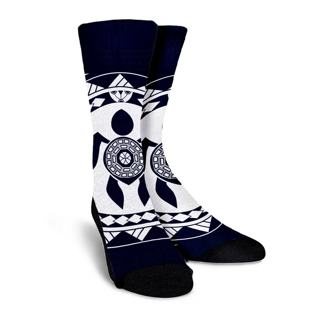 Hawaiian Turtle Pattern Crew Socks - AH - Polynesian Pride