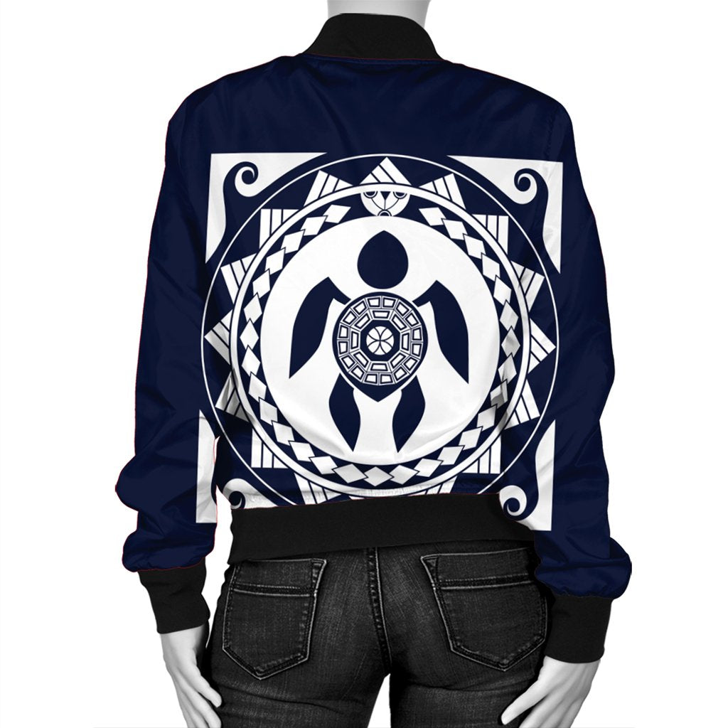 Hawaiian Turtle Pattern Bomber Jacket - AH - Polynesian Pride