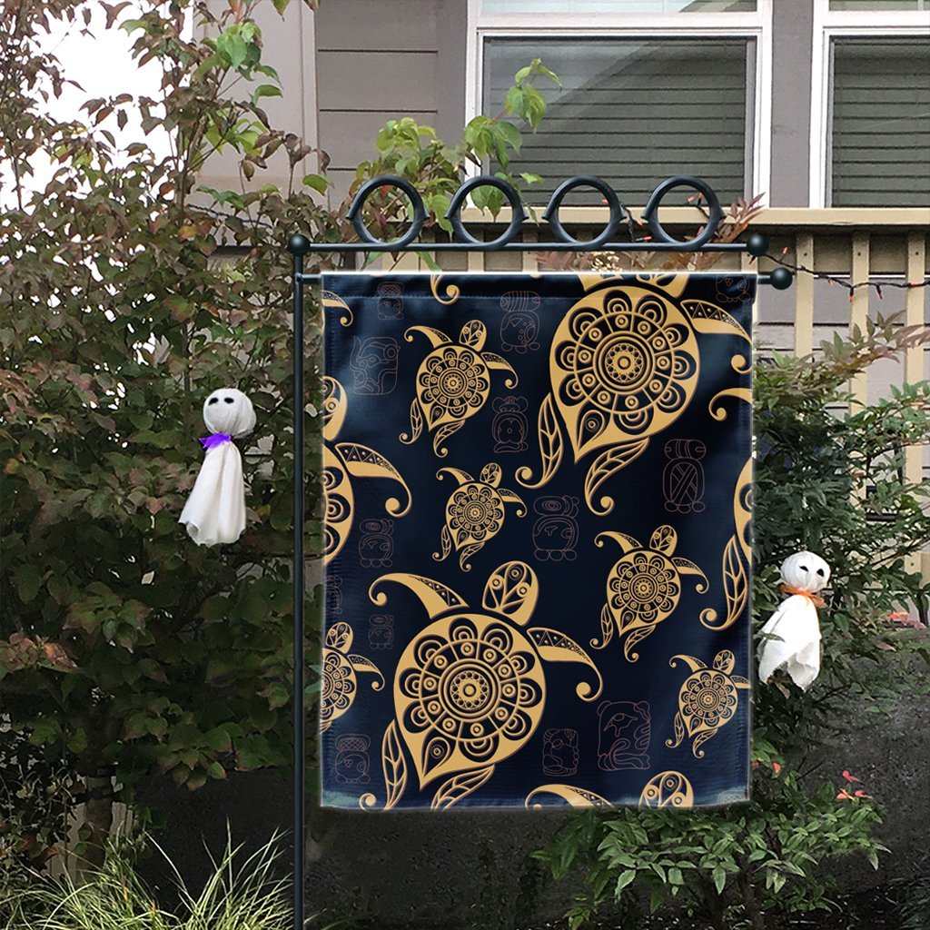 Hawaiian Turtle Pattern Golden Flag - AH - Polynesian Pride