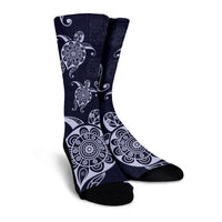 Hawaiian Turtle Pattern Wonderfull Crew Socks - AH - Polynesian Pride