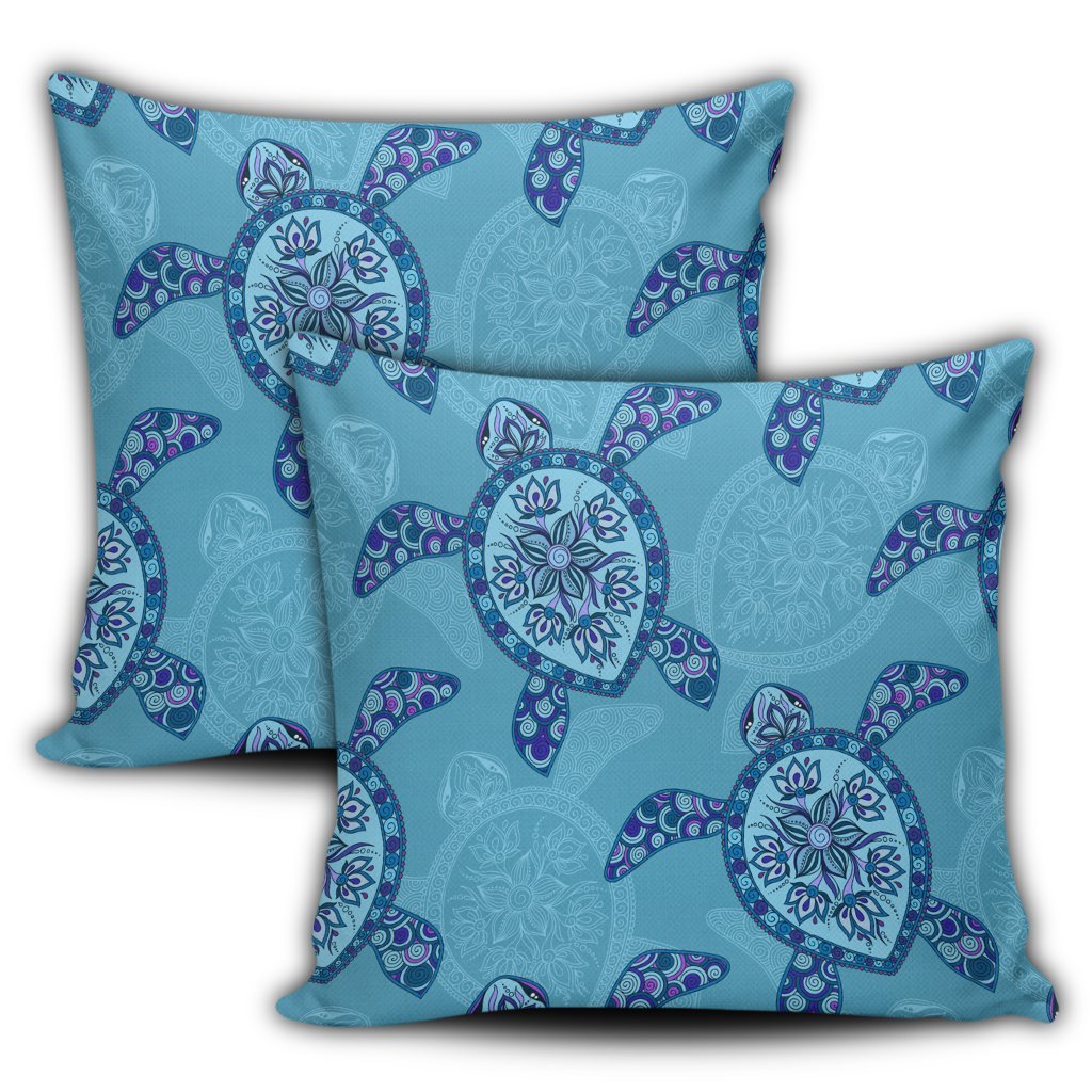 Hawaiian Turtle Plumeria Pillow Covers - AH - Polynesian Pride