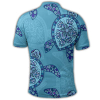 Hawaiian Turtle Plumeria Polo Shirt - Polynesian Pride
