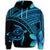 Hawaiian Turtle Plumeria Kakau Polynesian Quilt Hoodie Blue - Polynesian Pride