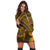Hawaiian Turtle Plumeria Kakau Polynesian Quilt Hoodie Dress Neo Brown AH - Polynesian Pride