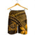 Hawaiian Turtle Plumeria Kakau Polynesian Quilt Men's Shorts Neo Brown AH - Polynesian Pride