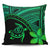 Hawaiian Turtle Plumeria Kakau Polynesian Quilt Pillow Covers Neo Green AH Pillow Covers Black - Polynesian Pride