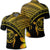 Hawaiian Turtle Plumeria Kakau Polynesian Quilt Polo Shirt Neo Yellow Unisex Black - Polynesian Pride