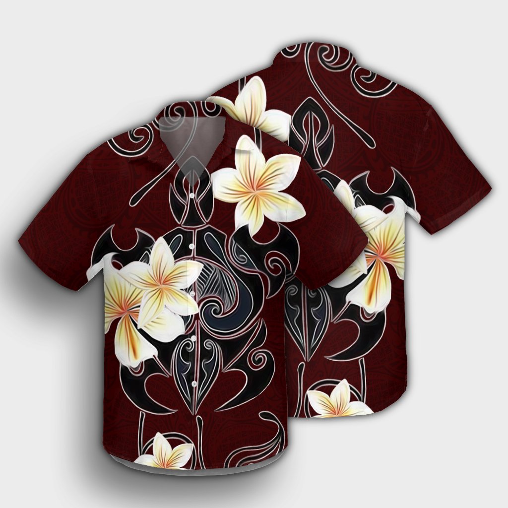 Hawaiian Turtle Plumeria Polynesian Hawaiian Shirt Red - AH - Polynesian Pride