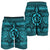 Hawaiian Turtle Polynesian Tribal Men's Shorts Blue AH - Polynesian Pride