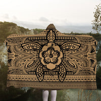 Hawaiian Turtle Polynesian Tribal Hooded Blanket Gold AH - Polynesian Pride