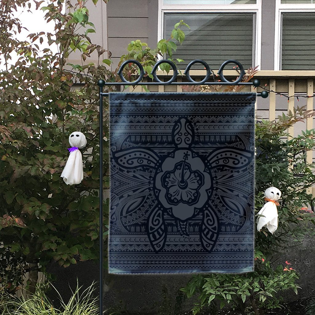 Hawaiian Turtle Polynesian Tribal Flag Gray AH - Polynesian Pride