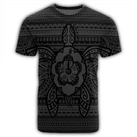 Hawaiian Turtle Polynesian Tribal T Shirt Gray AH - Polynesian Pride