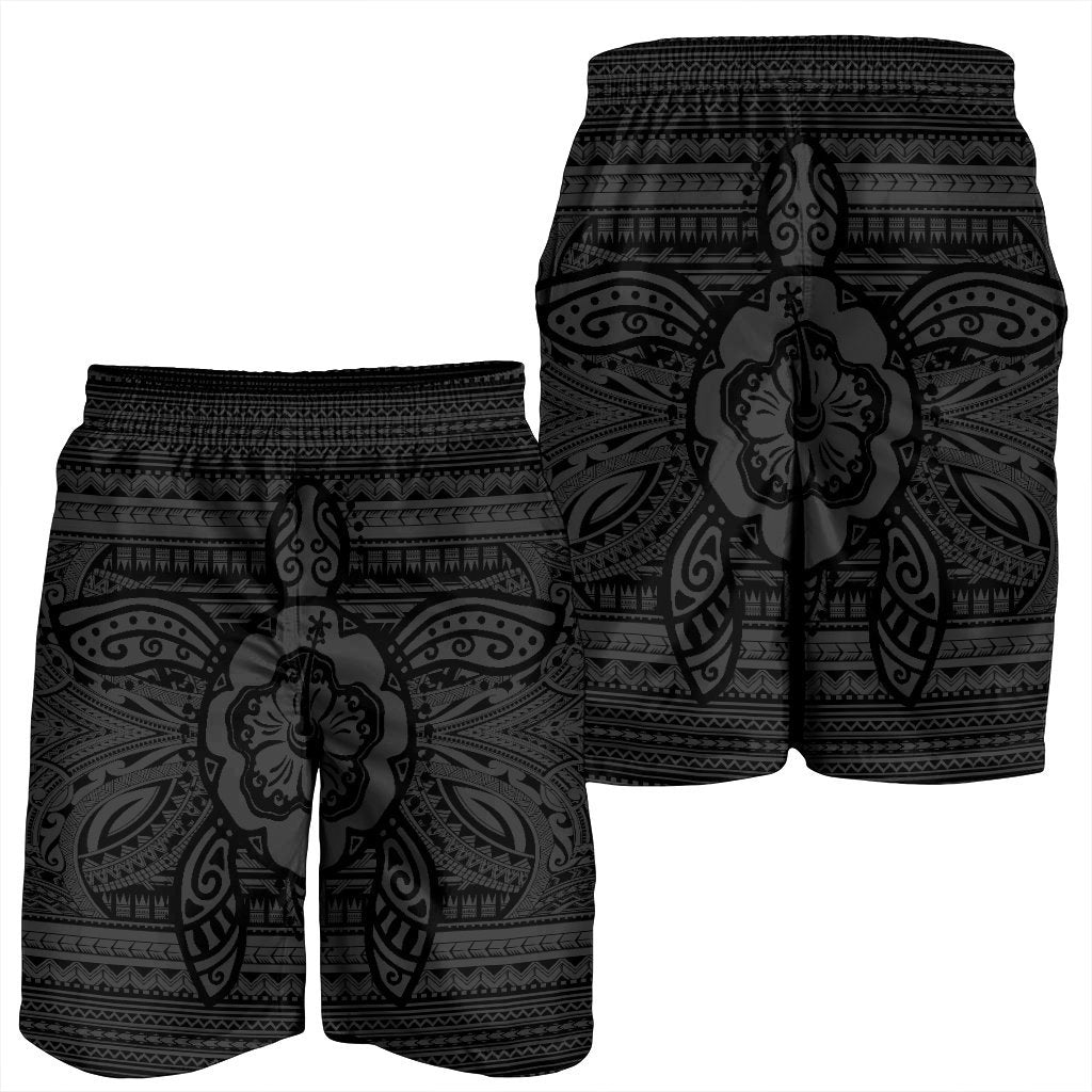 Hawaiian Turtle Polynesian Tribal Men's Shorts Gray AH - Polynesian Pride