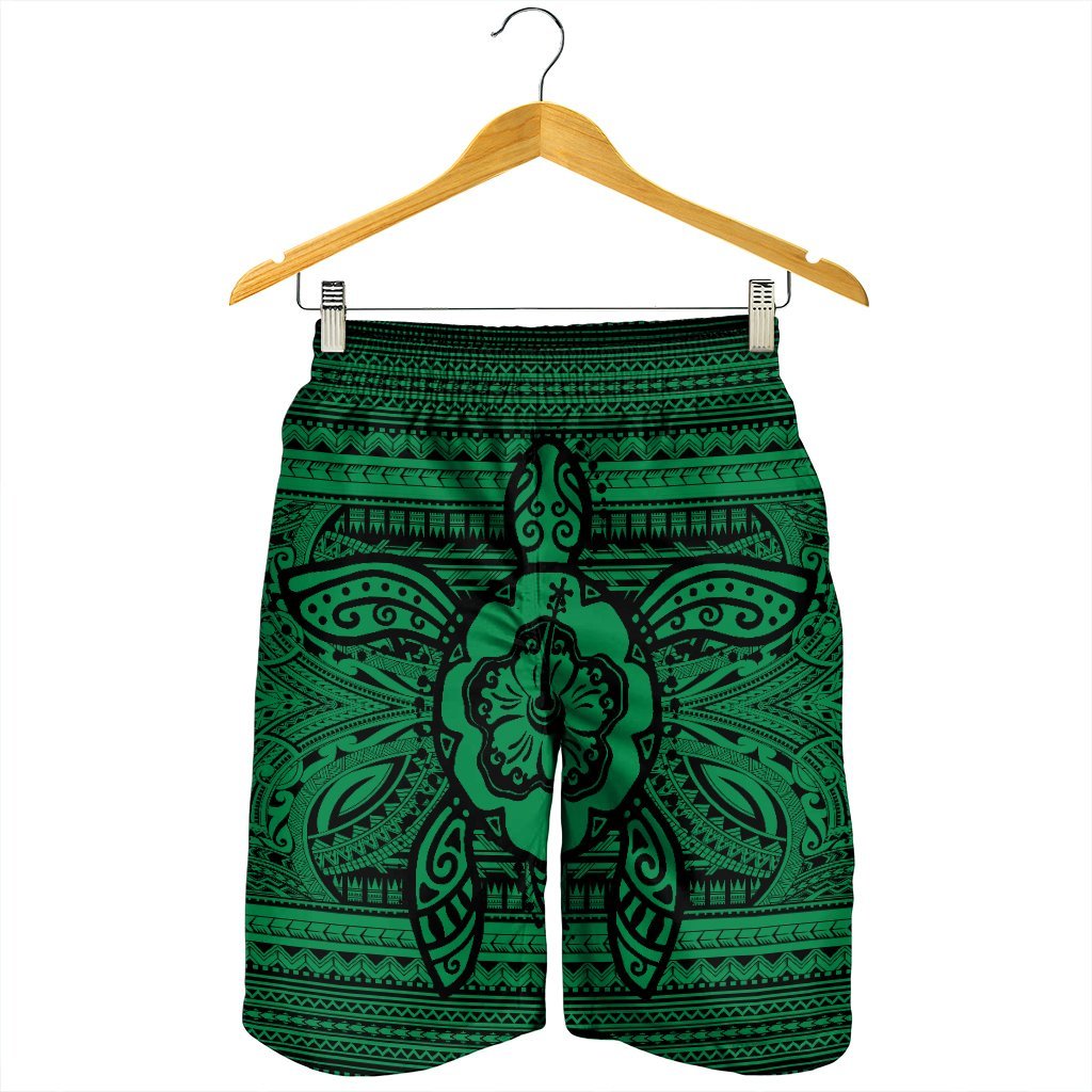 Hawaiian Turtle Polynesian Tribal Men's Shorts Green AH - Polynesian Pride