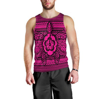 Hawaiian Turtle Polyensian Tribal Tank Top Pink AH Black - Polynesian Pride