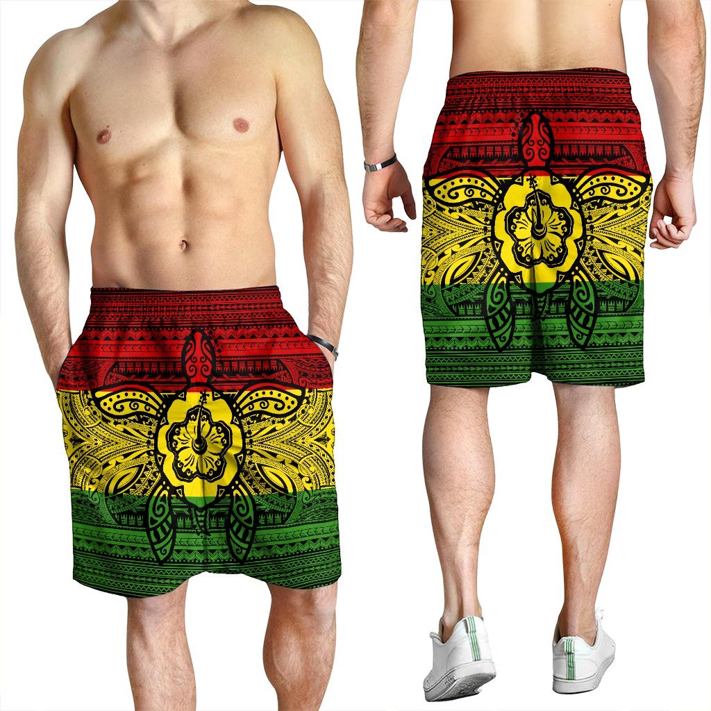 Hawaiian Turtle Polynesian Tribal Men's Shorts Reggae AH - Polynesian Pride