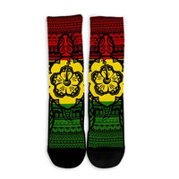 Hawaiian Turtle Polynesian Tribal Crew Socks Reggae AH - Polynesian Pride