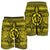 Hawaiian Turtle Polynesian Tribal Men's Shorts Yellow AH - Polynesian Pride