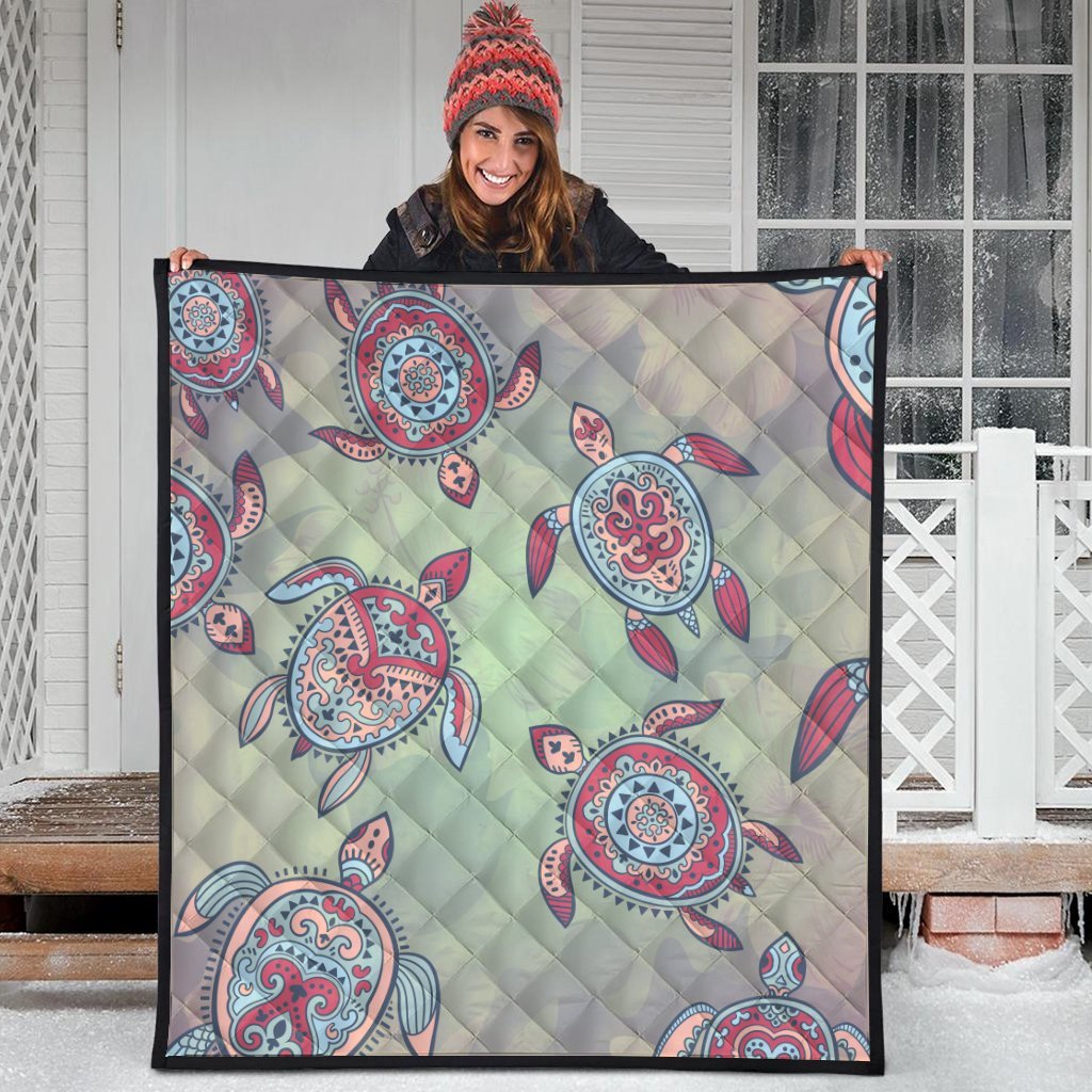 Hawaiian Turtle Polynesian Premium Quilts - AH - Polynesian Pride