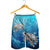 Hawaiian Turtle Swim With Fish In The Ocean Polynesian Men's Shorts - AH - Polynesian Pride